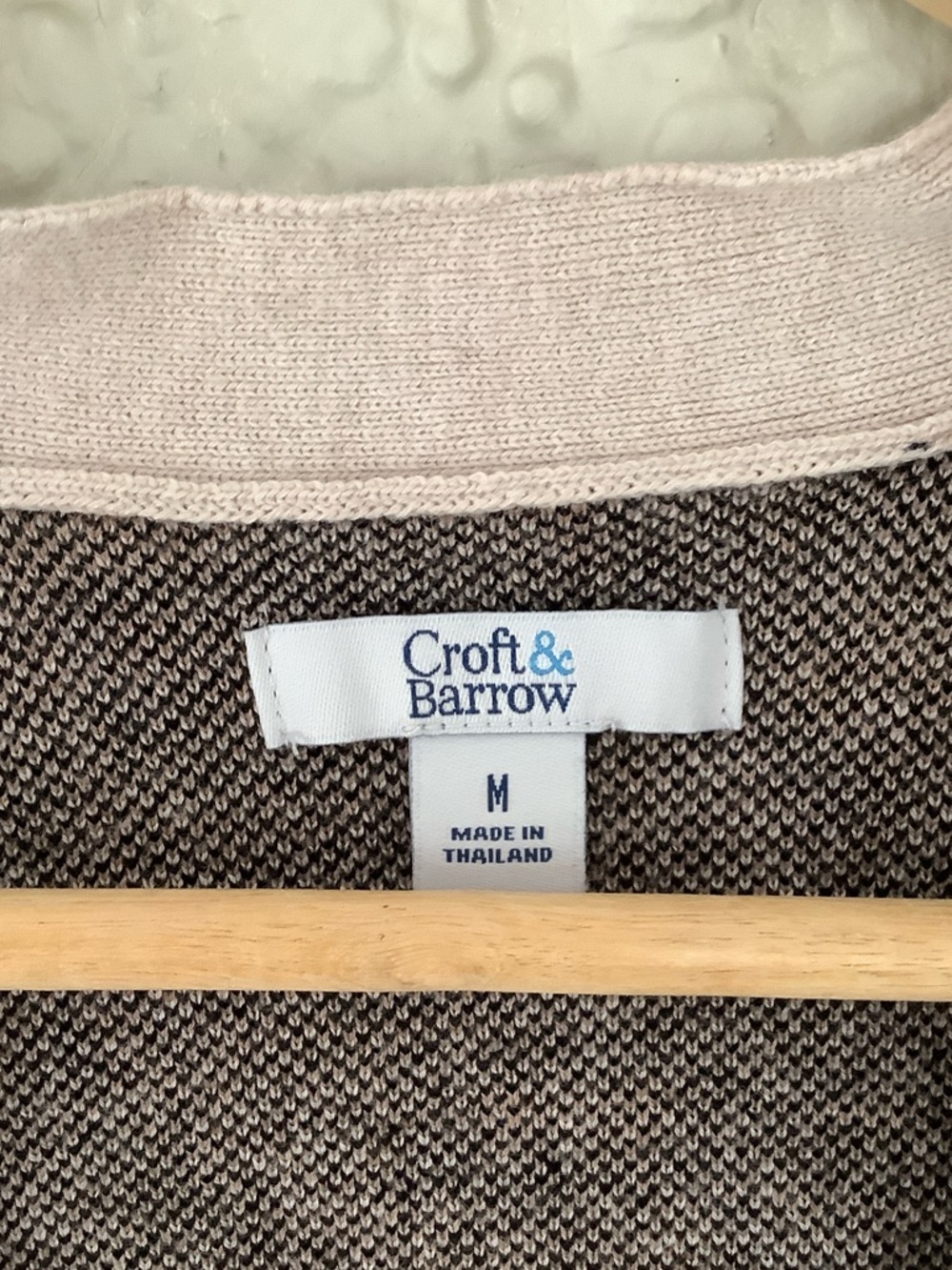 croft & barrow Beige and Brown Leopard Print Open Cardigan - Picture 3 of 4